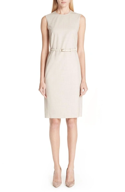 Max Mara Petra Stretch Wool Dress In Beige