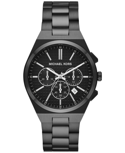 Michael Kors Men's Lennox Black Stainless Steel Chronograph Bracelet Watch