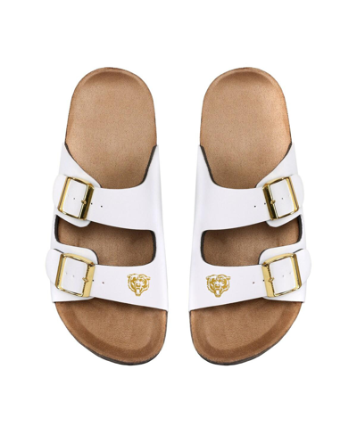 Foco Women's  Chicago Bears Double-buckle Sandals In White