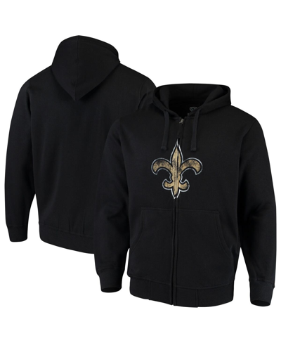 G-iii Sports By Carl Banks Men's  Black New Orleans Saints Primary Logo Full-zip Hoodie