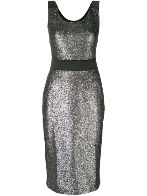Boutique Moschino Metallic Sparkling Sheath Dress | ModeSens