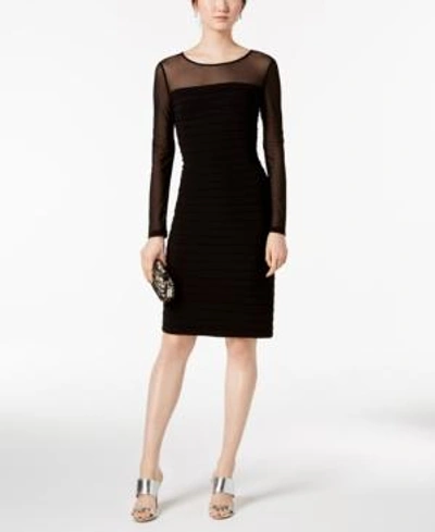 Adrianna Papell Illusion Bodycon Dress In Oxford