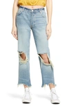 Free People We The Free Maggie Ripped Crop Straight Leg Jeans In Nocolor