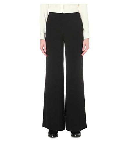 Theory Simonne Flared Crepe Trousers In Black | ModeSens