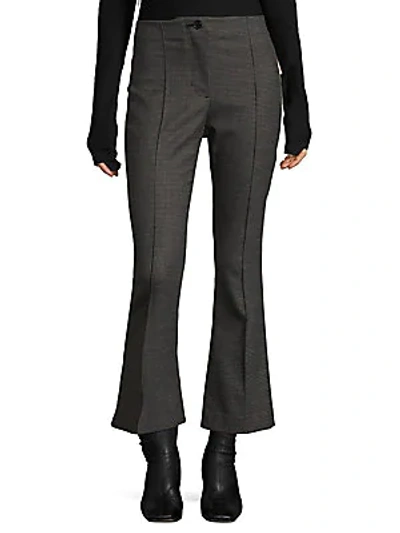 Helmut Lang Cropped Flare Trousers In Grey