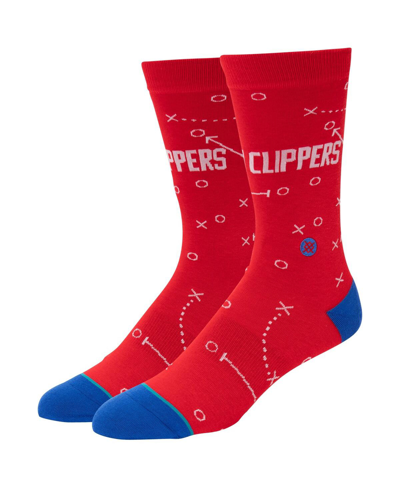 Stance Men's  La Clippers Playbook Logo Crew Socks In Red