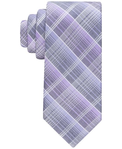 Calvin Klein Men's Layered Plaid Tie In Purple