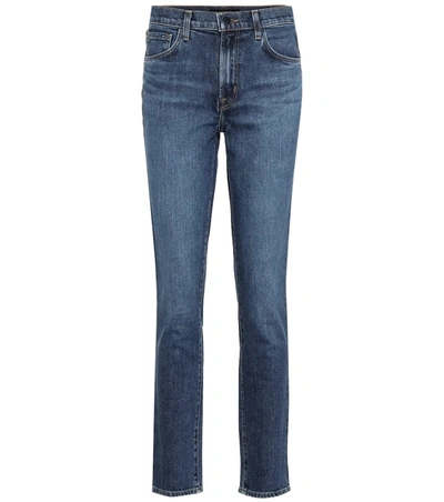 J Brand Ruby High-rise Cropped Skinny Jeans In Blue