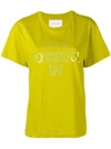 Alberta Ferretti Rainbow Week T-shirt With 'it's A Wonderful Day' Print In Green