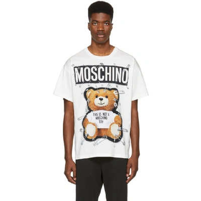 Moschino Teddy Bear Printed Jersey T-shirt In White