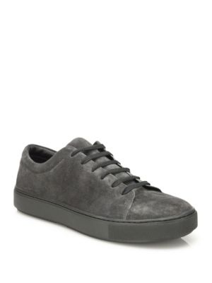 Vince Perforated Suede Leather Sneakers In Flint | ModeSens