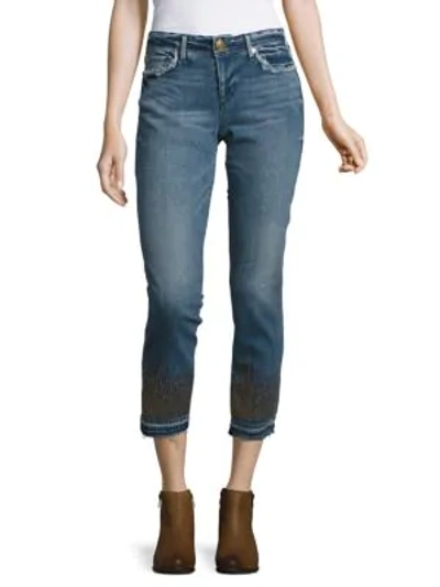 True Religion Cora Embellished Cropped Jeans In Blue
