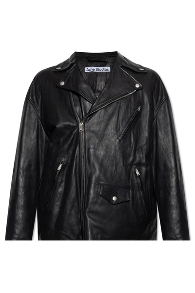 Acne Studios Leather Jacket In 900 Black