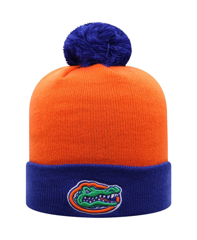 Top Of The World Men's Orange And Royal Florida Gators Core 2-tone Cuffed Knit Hat With Pom In Orange,royal