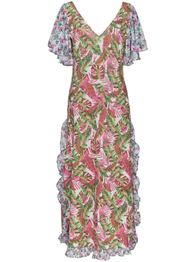 All Things Mochi Leandra Floral Maxi Dress In Pink