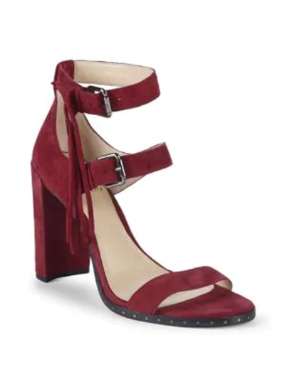 Vince Camuto Fringed Suede Sandals In Samba