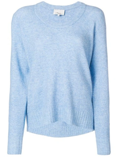 3.1 Phillip Lim / フィリップ リム Scoop Neck Knitted Sweater In Blue