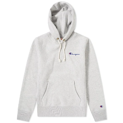 Champion Reverse Weave Women's Small Script Logo Hoody In Grey