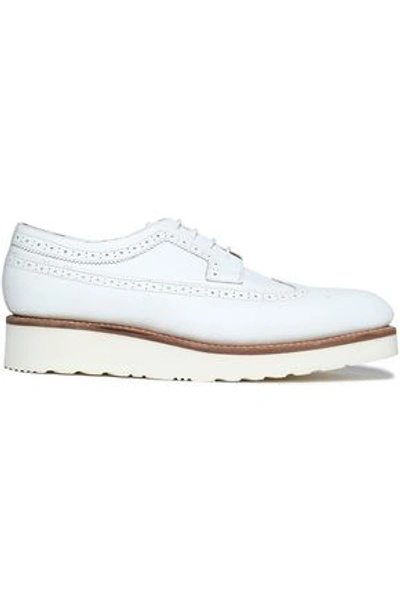Grenson Woman Perforated Leather Brogues White