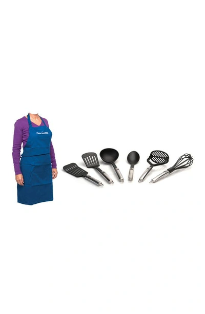 Berghoff Apron & Munich Utensil 7-piece Set In Black/ Blue