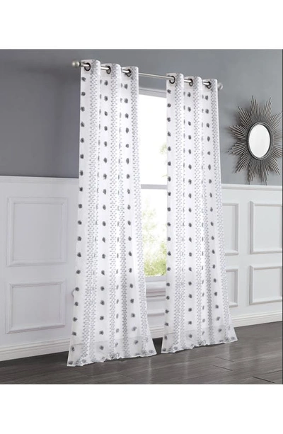 Dainty Home Cloud Set Of 2 Semisheer Panel Curtains In Gray