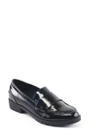 Reaction Kenneth Cole Fern Faux Leather Loafer In Black Patent