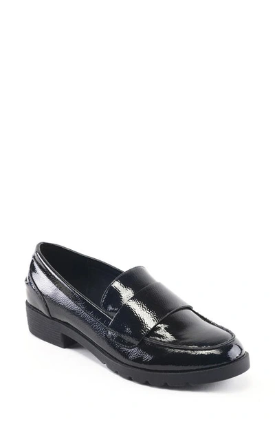 Reaction Kenneth Cole Fern Faux Leather Loafer In Black Patent