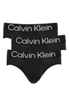 Calvin Klein 3-pack Hip Briefs In Ub1 Black
