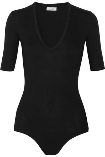 Alix Woman Bedford Ribbed Micro Modal Bodysuit Black
