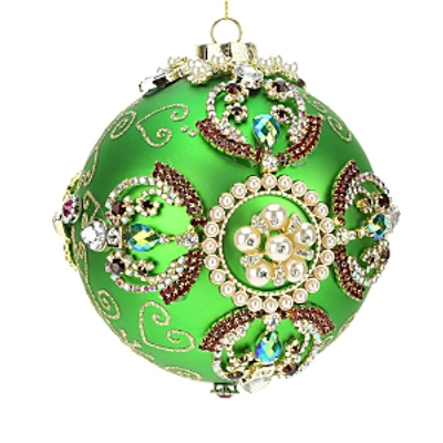 Mark Roberts King's Jewel Ball Ornament In Green