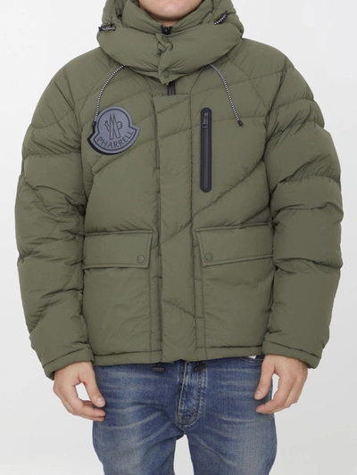 Moncler Pharrell Williams Chestnut Short Down Jacket In Green