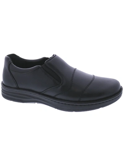 Drew Fairfield Mens Leather Slip On Loafers In Black