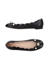 Gucci Women's Leather Ballet Flats Ballerinas  Malaga Kid In Black