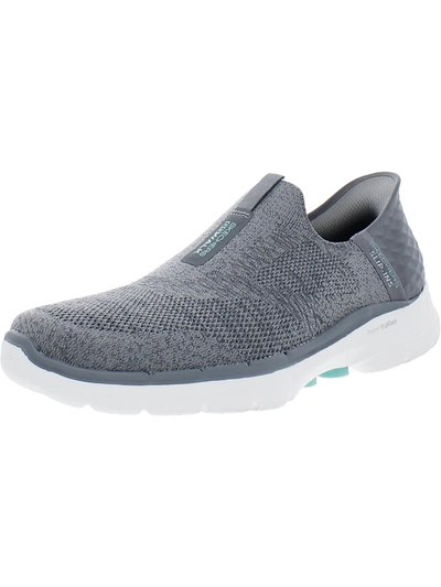 Skechers Go Walk 6 Fabulous View Womens Workout Slip On Athletic And Training Shoes In Grey