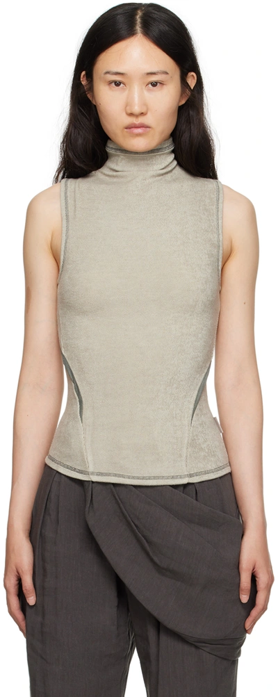 Hyein Seo Beige Racerback Tank Top In Warm Grey