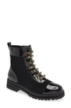 Cecelia New York Chance Boot In Black Suede Black Cap Toe