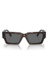 Versace 54mm Rectangular Sunglasses In Havana
