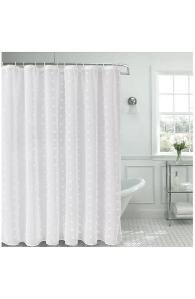 Dainty Home Snowball Shower Curtain In White