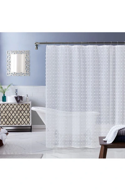 Dainty Home Cut Flower Textured Shower Curtain In White