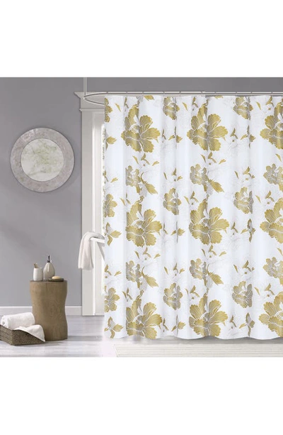 Dainty Home Floral Burst Shower Curtain In Gold