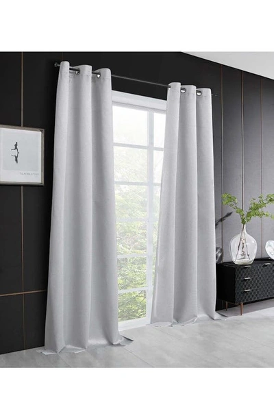 Dainty Home Stars Set Of 2 Metallic Panel Curtains In Gray