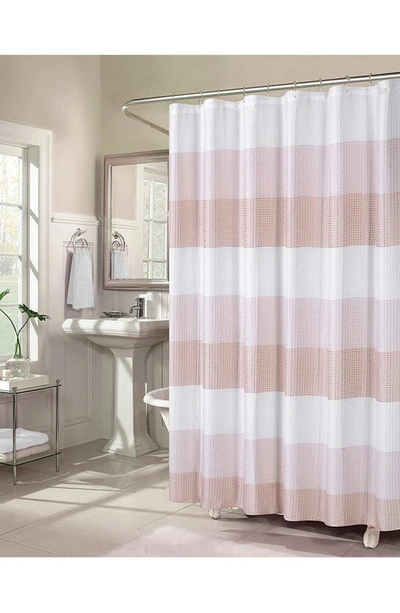 Dainty Home Shades Ombré Waffle Texture Shower Curtain In Blush