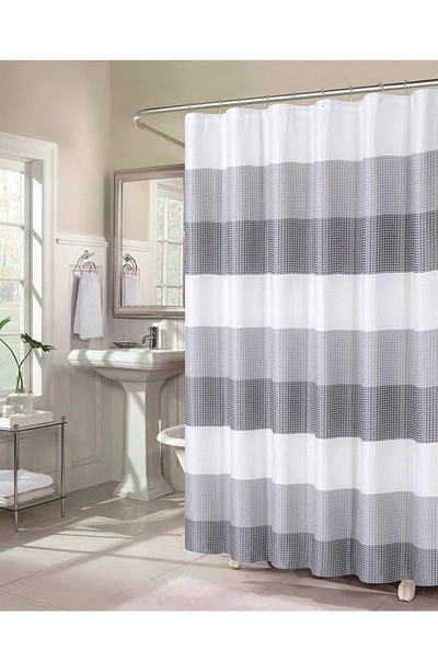 Dainty Home Shades Ombré Waffle Texture Shower Curtain In Grey