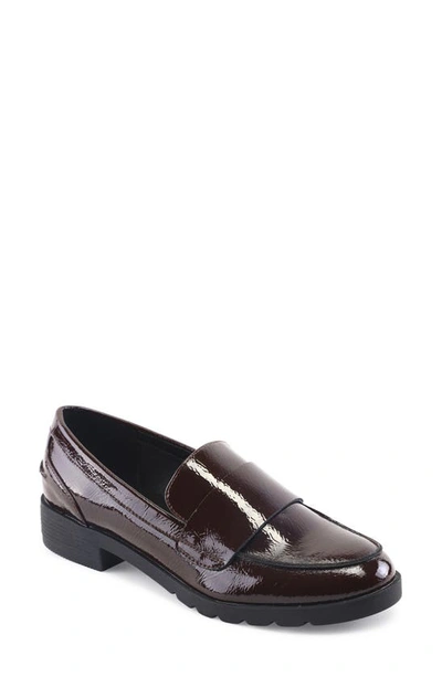 Reaction Kenneth Cole Fern Faux Leather Loafer In Burgundy Patent