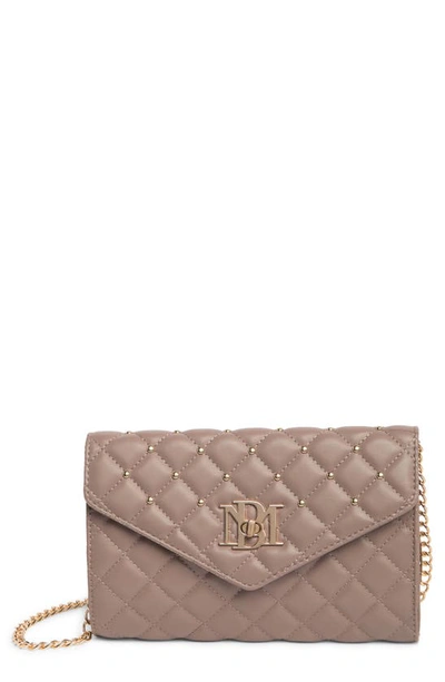 Badgley Mischka Diamond Quilt Convertible Crossbody Bag In Taupe