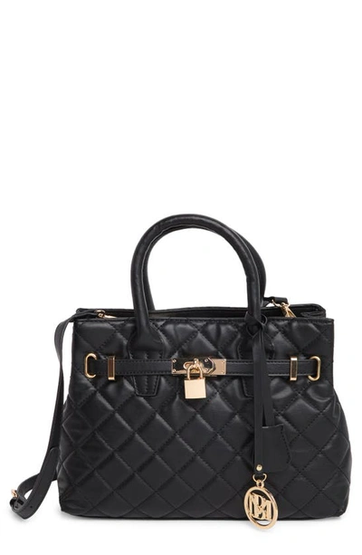Badgley Mischka Diamond Quilt Faux Leather Tote Bag In Black