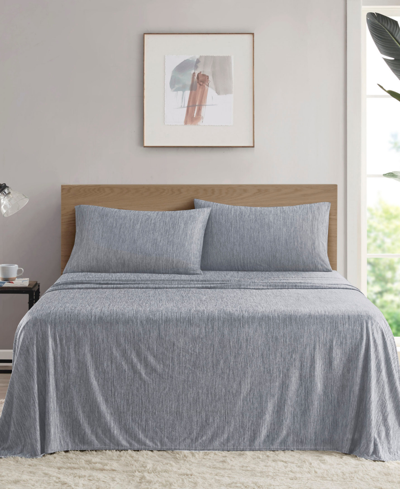 Urban Habitat Comfort Cool Jersey Knit Nylon Blend 4-piece Sheet Set, Full In Gray