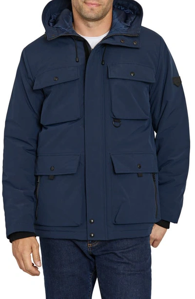 Sam Edelman Water Resistant Cargo Pocket Parka In Navy