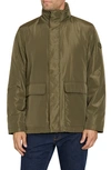 Sam Edelman Water Resistant Jacket With Removable Hood In Army Green
