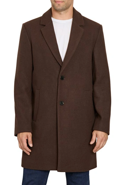 Sam Edelman Two-button Wool Blend Coat In Chocolate